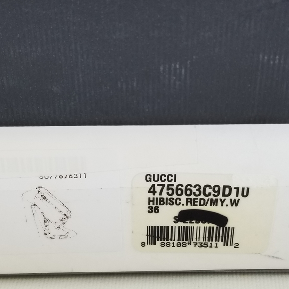 Gucci Tracy Red White Embellished Heels Sz 36 - Picture 16 of 16